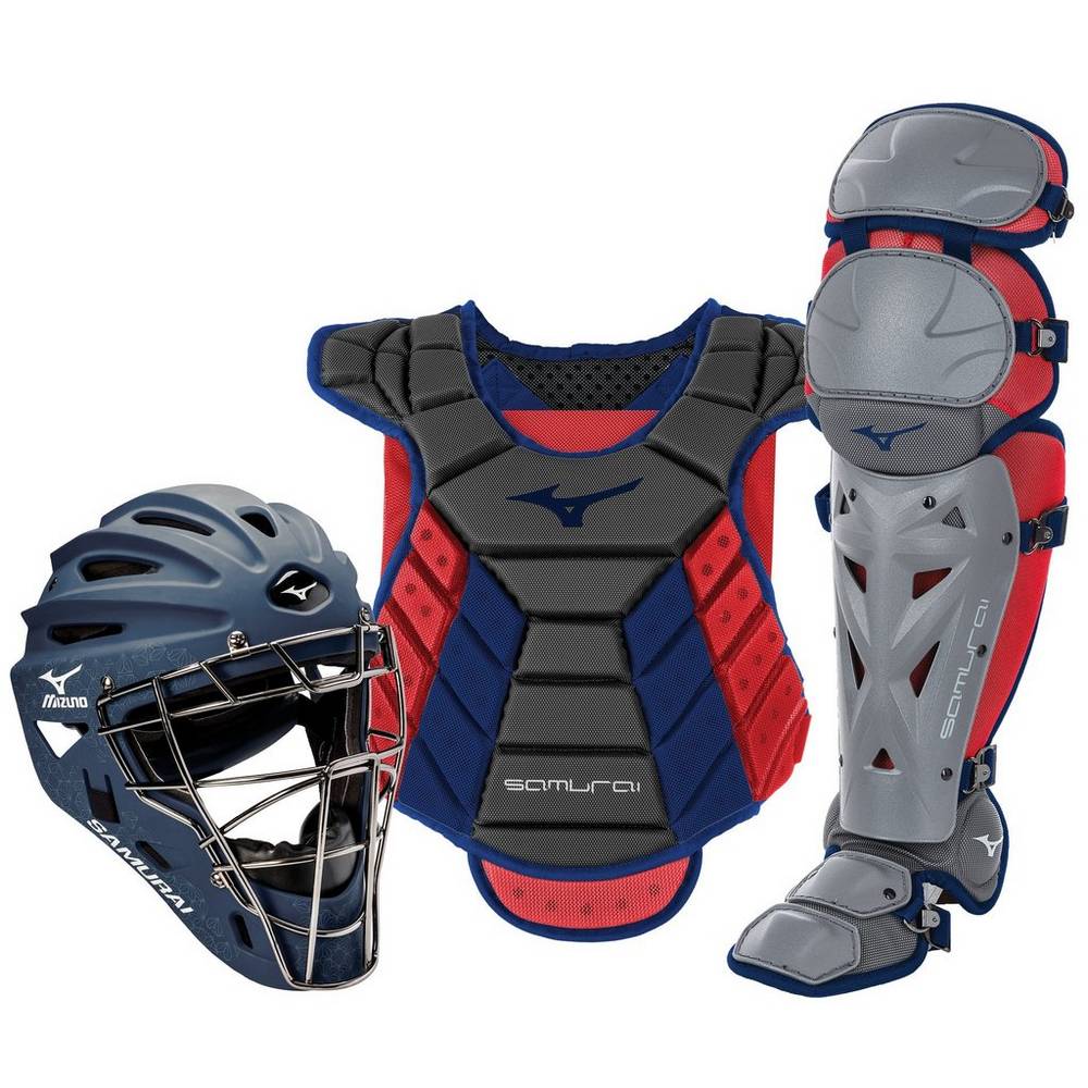 Catchers Gear Mizuno Samurai Boxed (14-15") Mujer Azul Marino/Rojas Outlet VGBO-23615